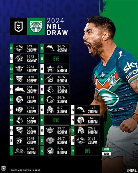 warriors nrl game schedule